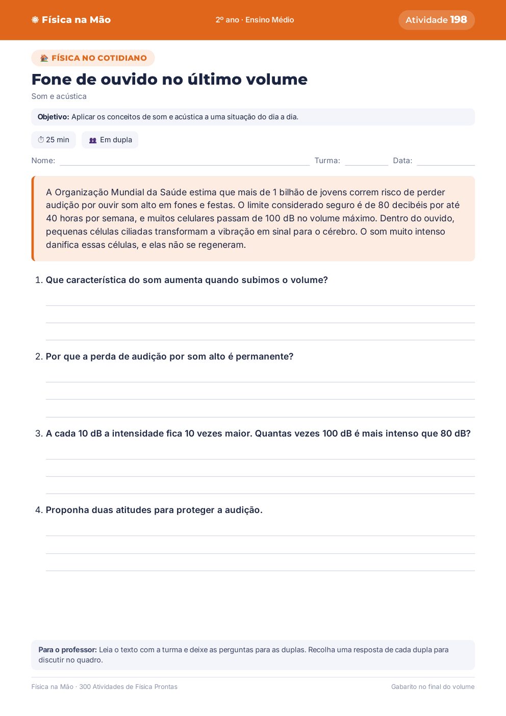 Fone de ouvido no último volume