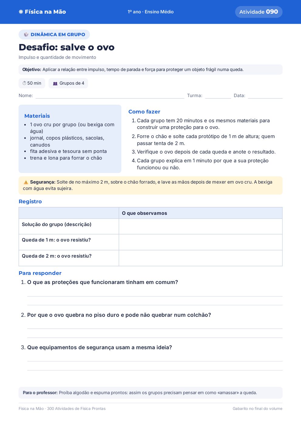 Desafio: salve o ovo